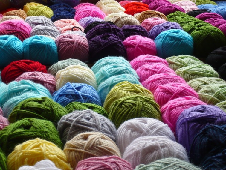 balls of colourful wool yarn